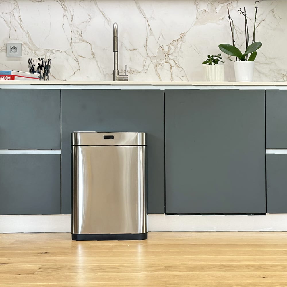 Kitchen Move Automatischer Küchenmülleimer Silber 60l style modern Silber Stahl