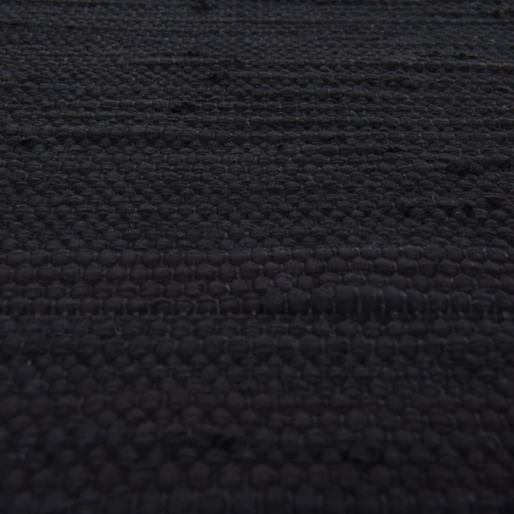 Tapis réversible en coton - tissé à la main - Noir 70x140 — vue 4