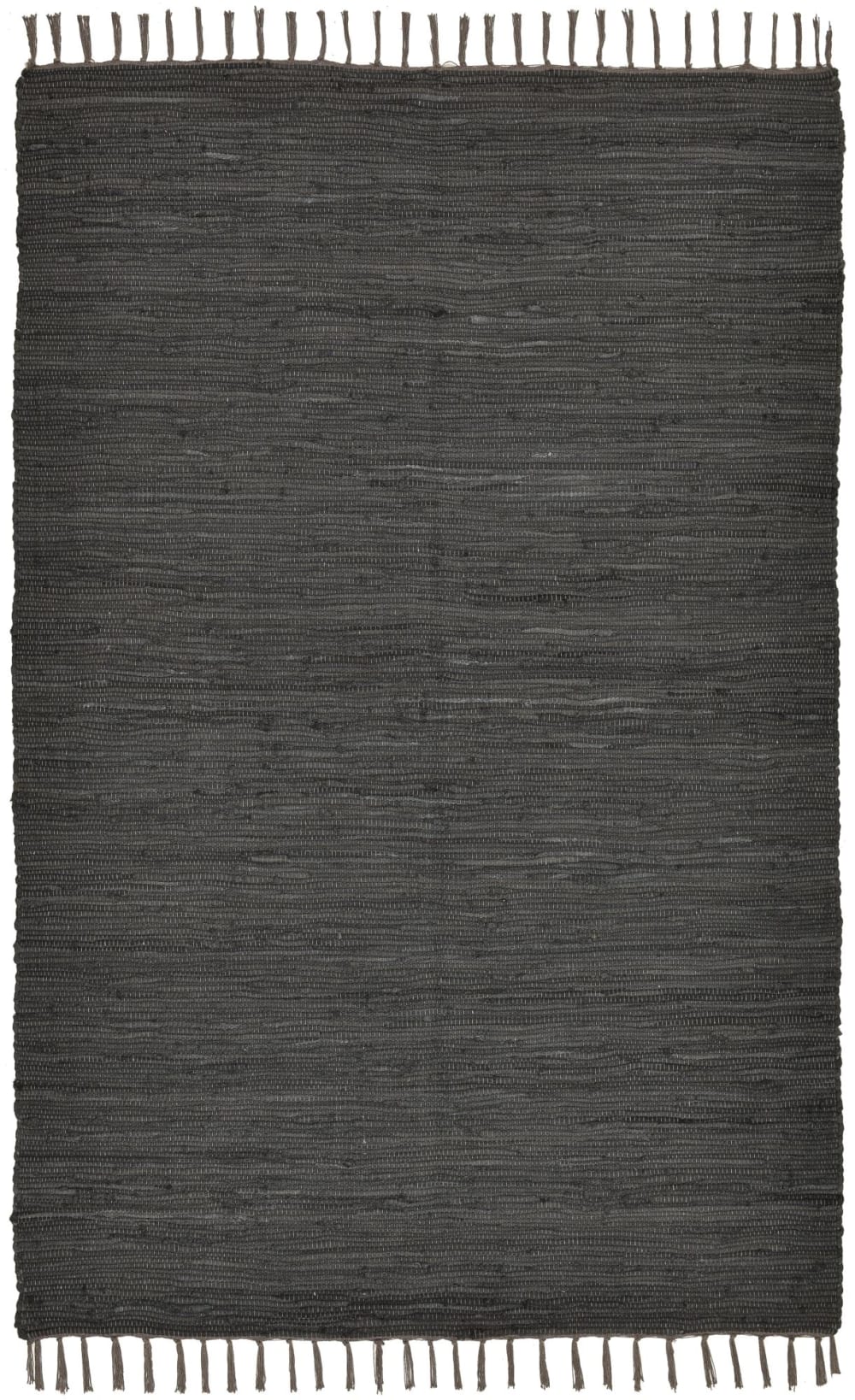 Tapis réversible en coton - tissé à la main - Anthracite 70x140