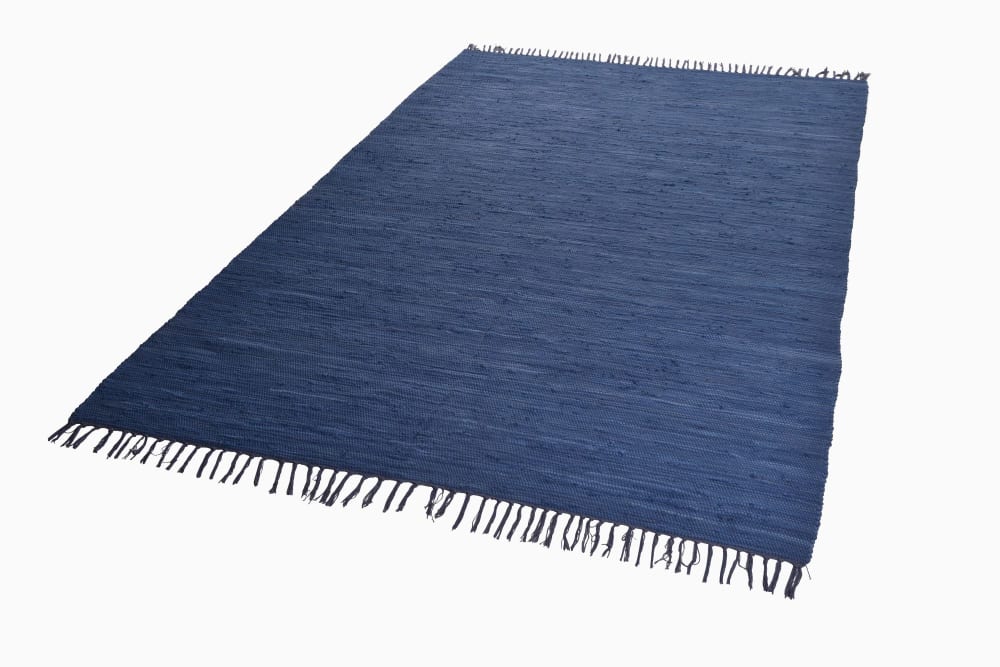 Alfombra reversible de algodón tejida a mano - azul - 160x230 cm - Maisons du Monde