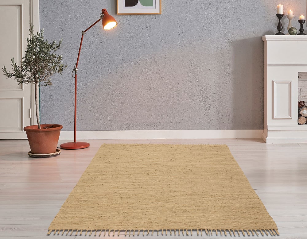 Tapis réversible en coton - tissé à la main - naturel 90x160 — vue 3