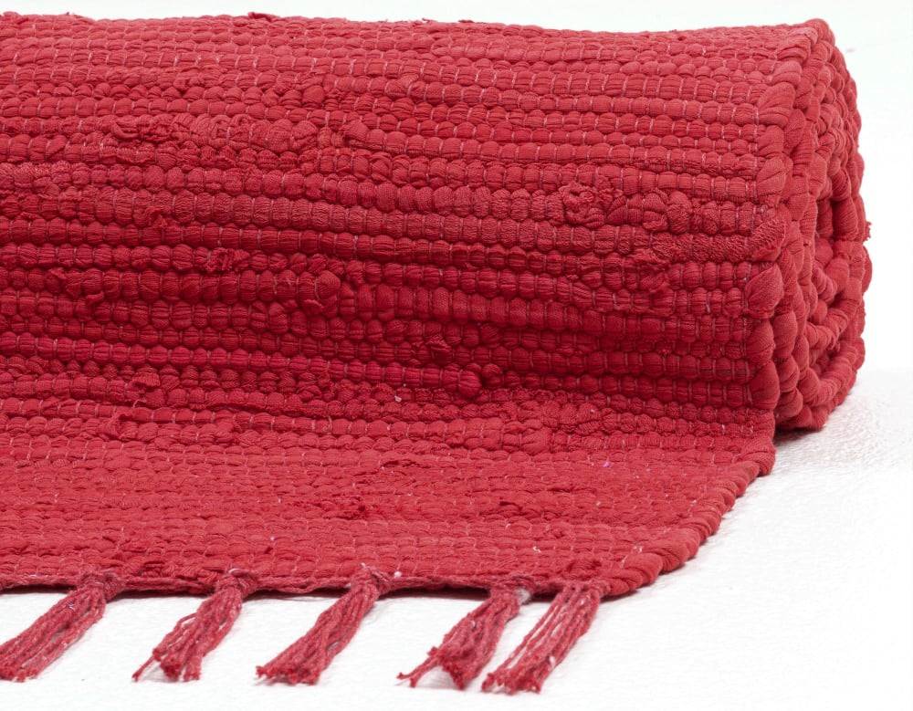 Tapis réversible en coton - tissé à la main - Rouge 60x120 - Maisons du Monde