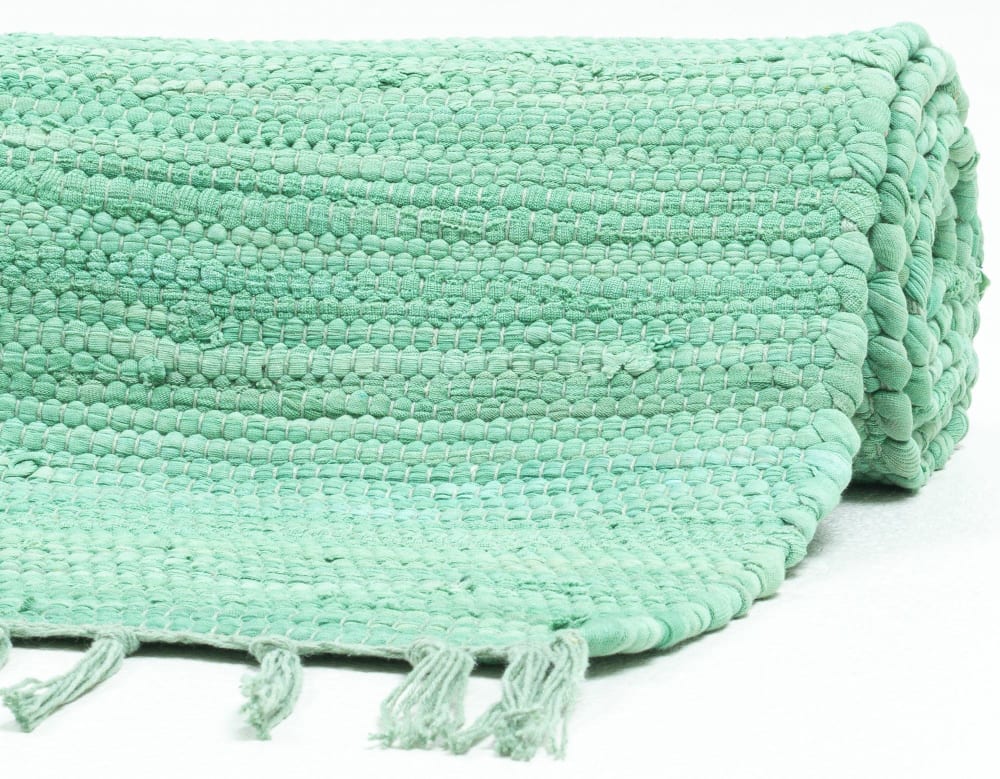 Tapis réversible en coton - tissé à la main - Menthe 70x140 — vue 3