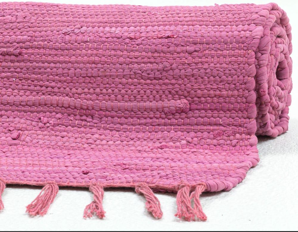 Handgewebter, wendbarer Baumwollteppich - Violett - 40x60 cm -