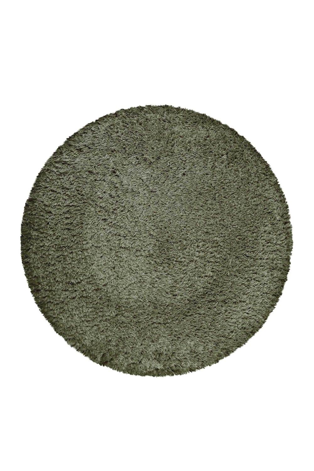 Tapis rond uni vert kaki/olive 100% de matière recyclée 80 rd.