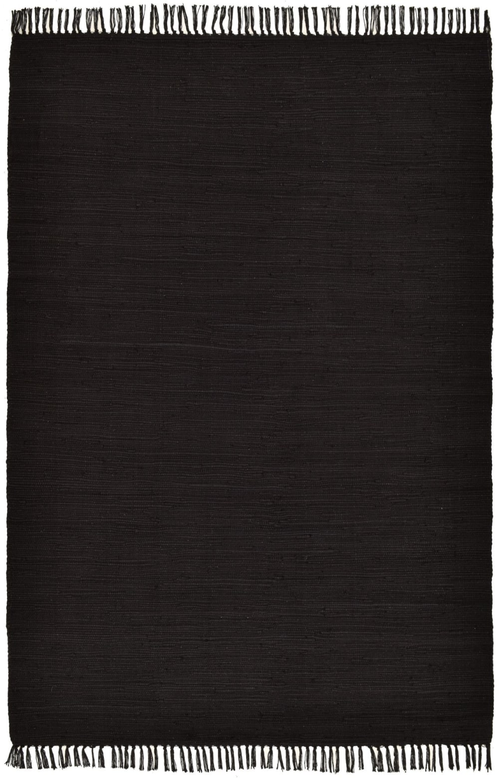 Alfombra reversible de algodón tejida a mano - negra - 40x60 cm