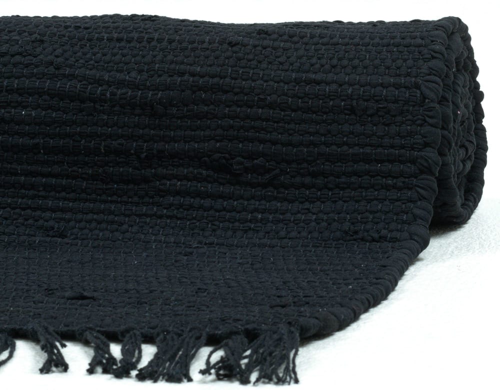 Tapis réversible en coton - tissé à la main - Noir 40x60 — vue 3