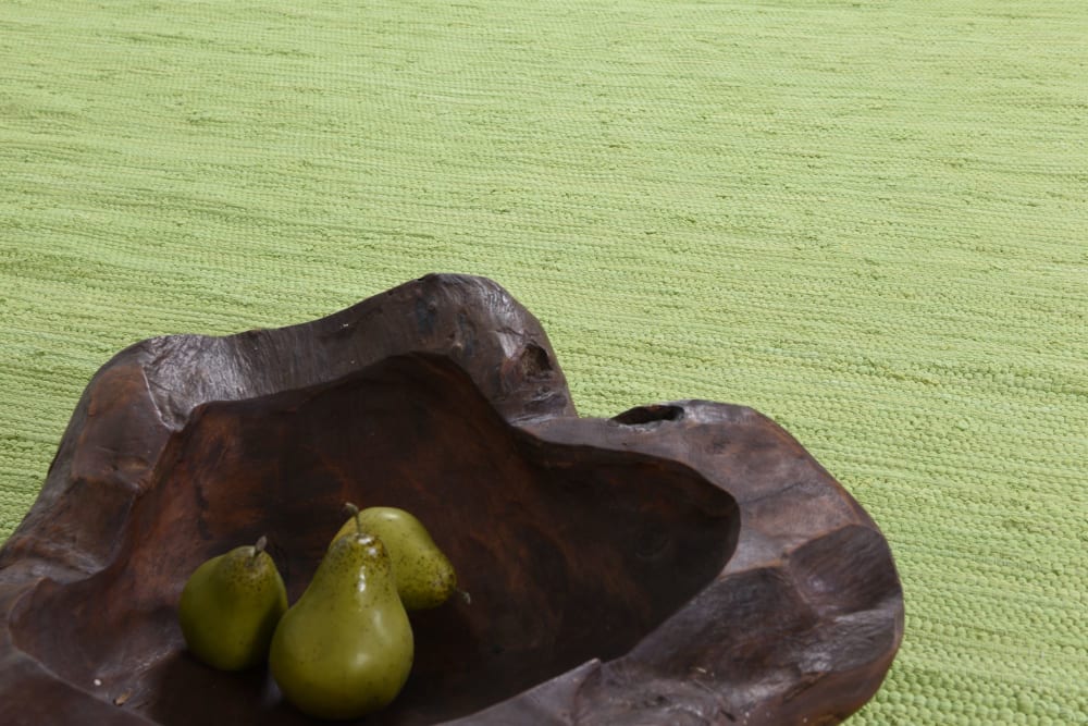 Alfombra reversible de algodón tejida a mano - verde - 90x160 cm - Maisons du Monde