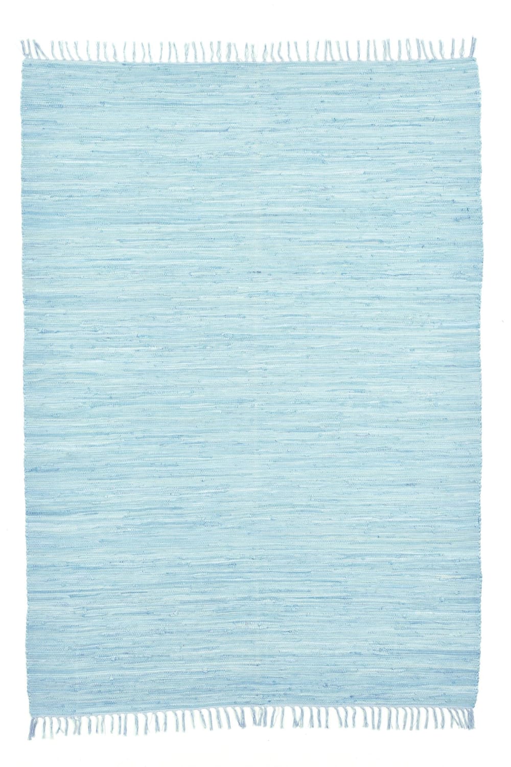 Tapis réversible en coton - tissé à la main - Bleu Claire 90x160