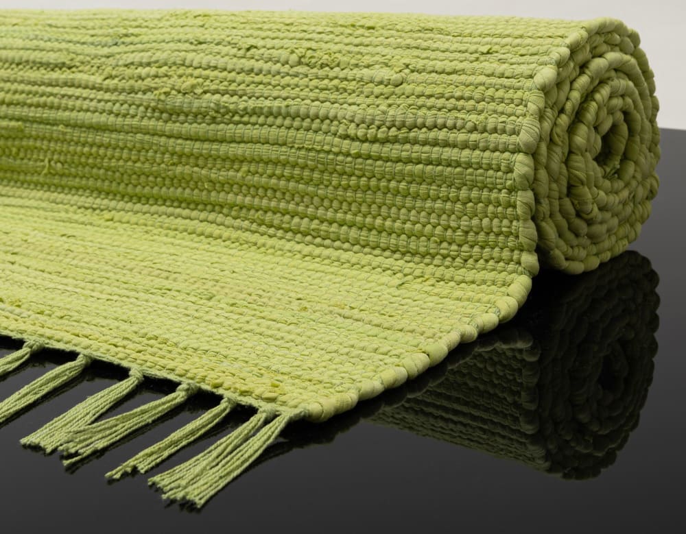 Tapis réversible en coton - tissé à la main - Vert 70x140 — vue 3