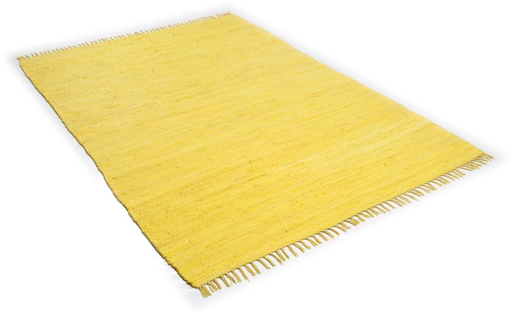 Tapis réversible en coton - tissé à la main - Jaune 60x120 — vue 3
