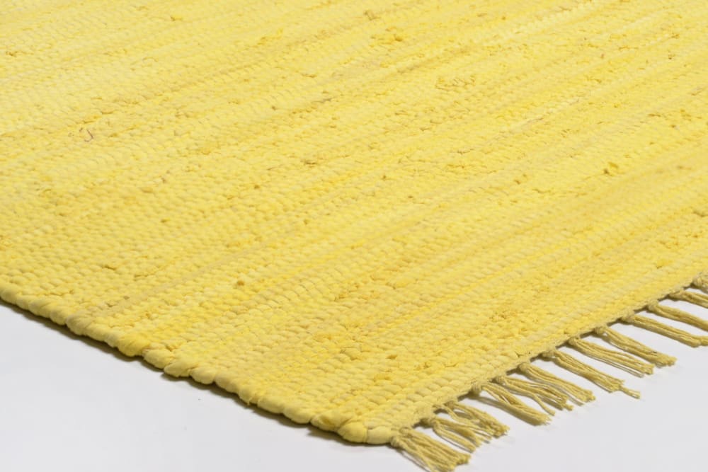 Tapis réversible en coton - tissé à la main - Jaune 60x120 — vue 4