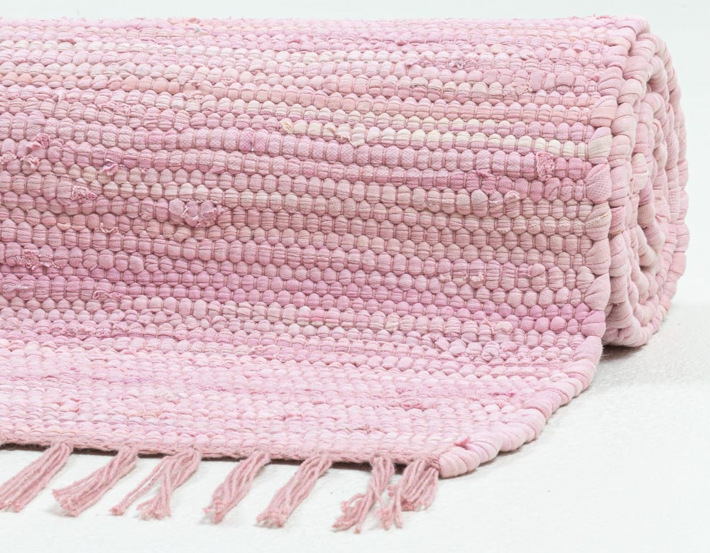 Handgewebter, wendbarer Baumwollteppich - Rosa - 40x60 cm -