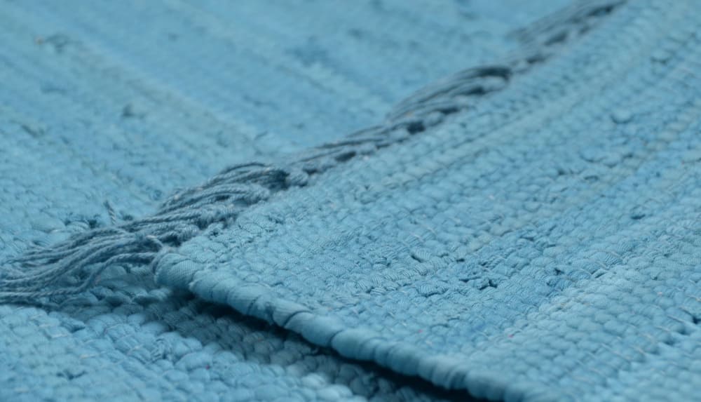 Tapis réversible en coton - tissé à la main - Turquoise 70x140 — vue 3
