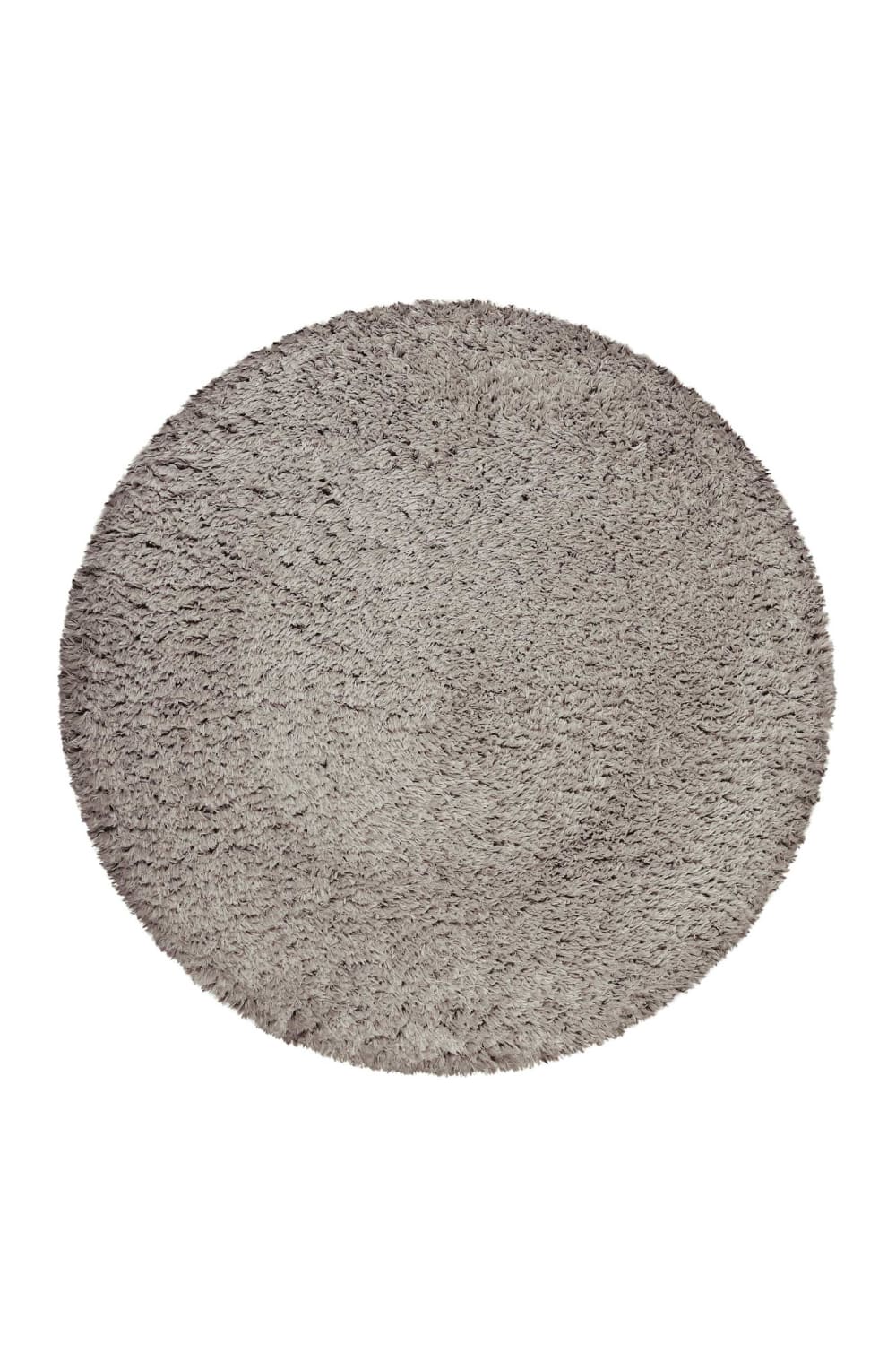 Tapis rond uni  beige taupe 100% de matière recyclée 200 rd.