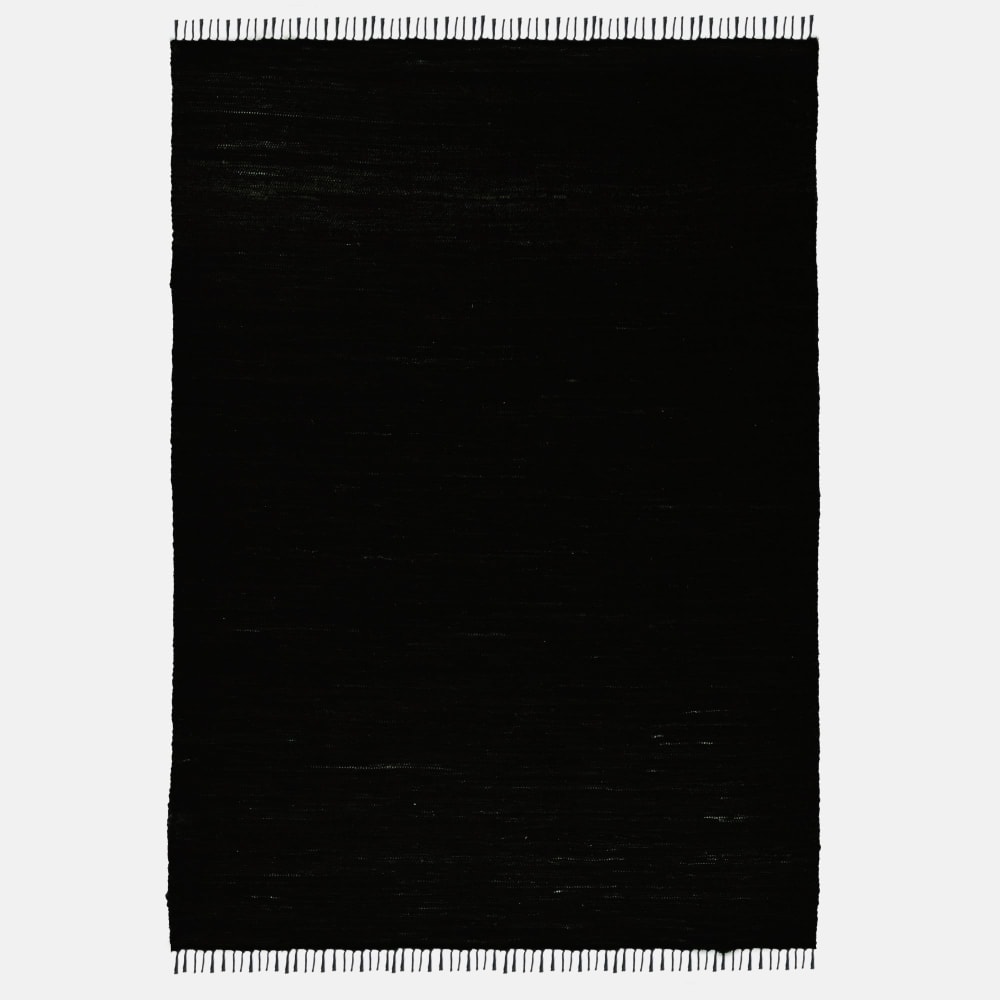 Tapis réversible en coton - tissé à la main - Noir 90x160 — vue 3
