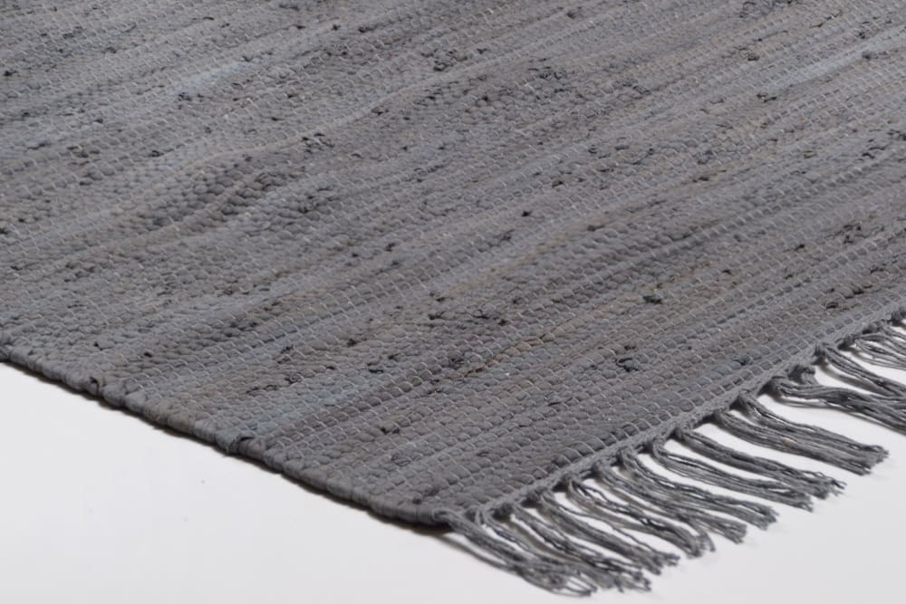 Tapis réversible en coton - tissé à la main - Anthracite 60x120 — vue 4