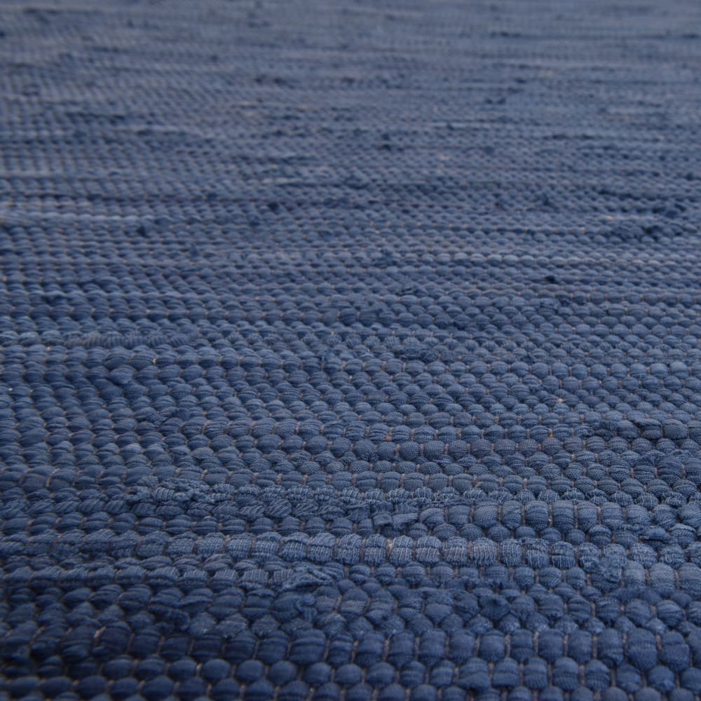 Tapis réversible en coton - tissé à la main - Bleu foncé 60x120 — vue 3
