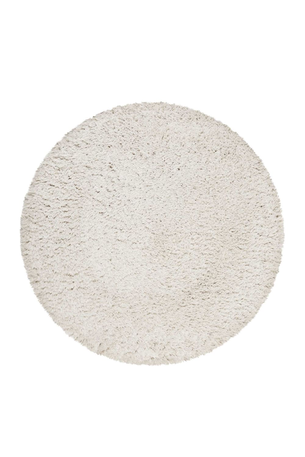Tapis rond uni blanc beige 100% de matière recyclée 120 rd.