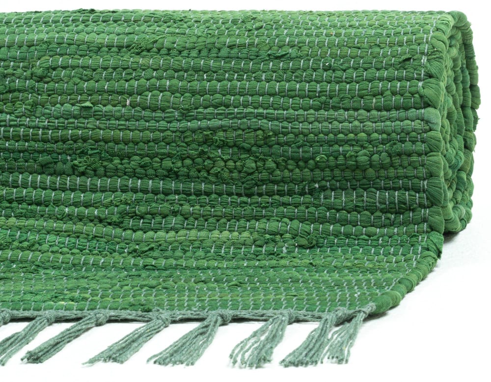 Tapis réversible en coton - tissé à la main - Vert foncé 120x180 - Maisons du Monde