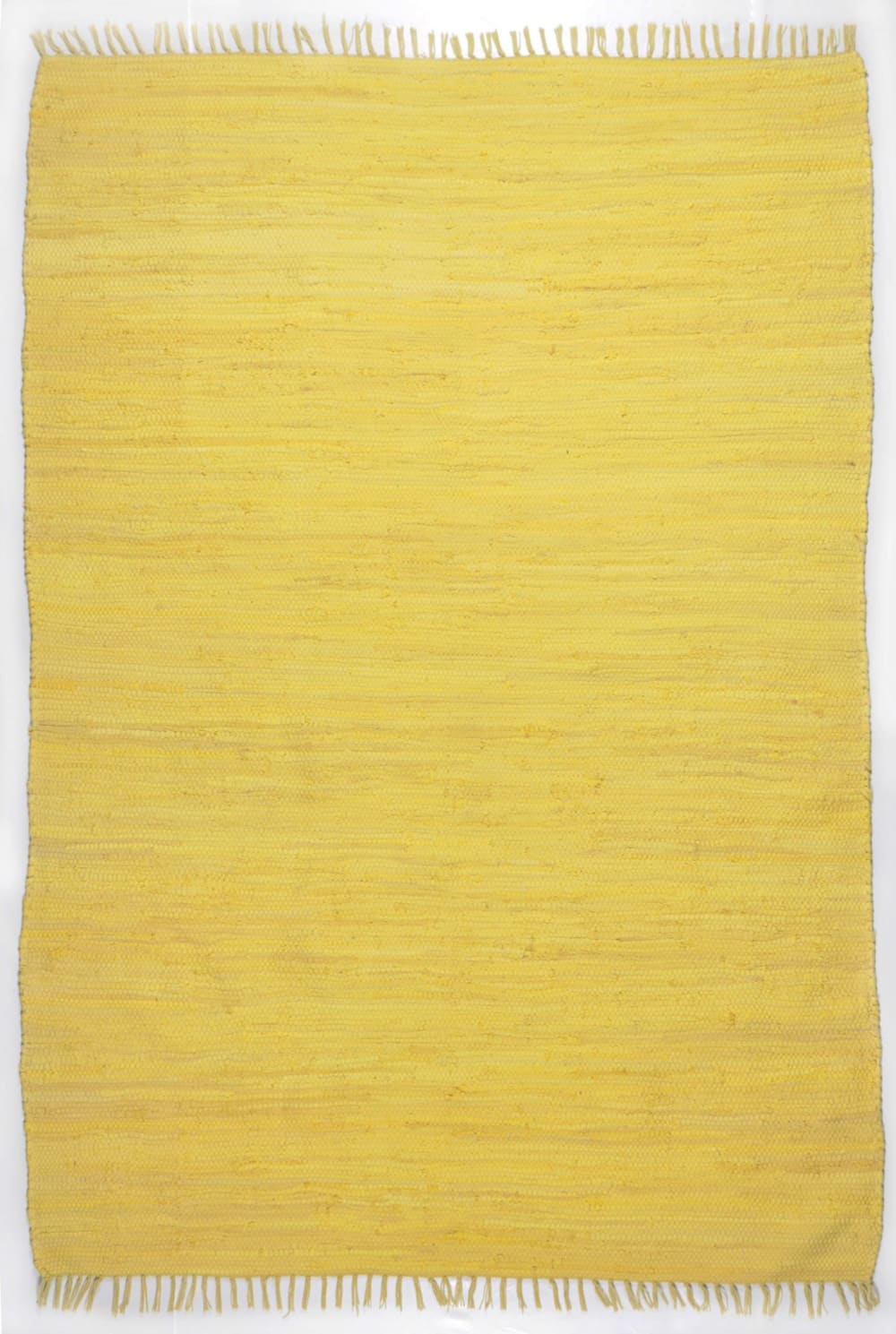 THEKO Handgewebter, wendbarer Baumwollteppich - Gelb - 70x140 cm style modern Gelb Baumwolle