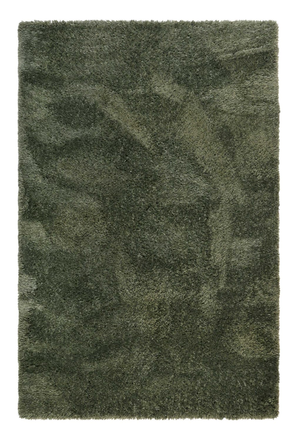 Tappeto tinta unita verde kaki/ oliva 100% materiale riciclato 160x225 - Modello Contemporaneo - Verde - PES - Poliestere