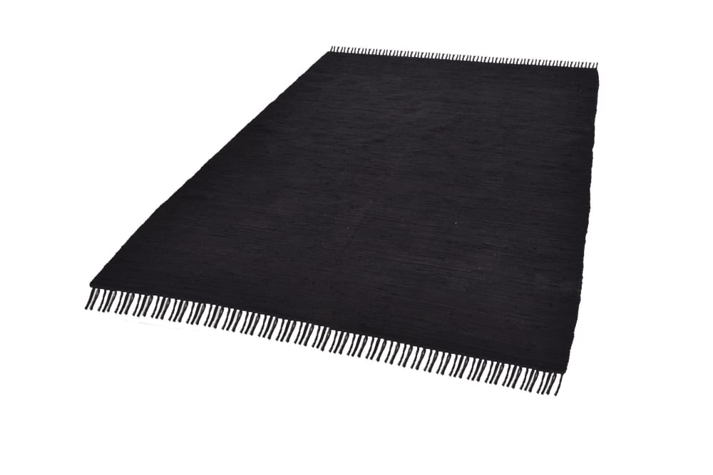 Tapis réversible en coton - tissé à la main - Noir 160x230