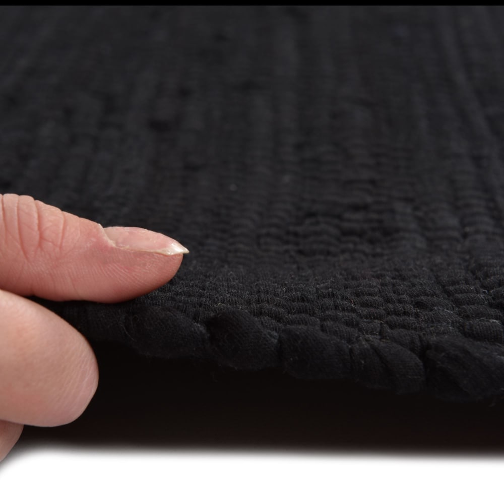 Tapis réversible en coton - tissé à la main - Noir 160x230 — vue 3