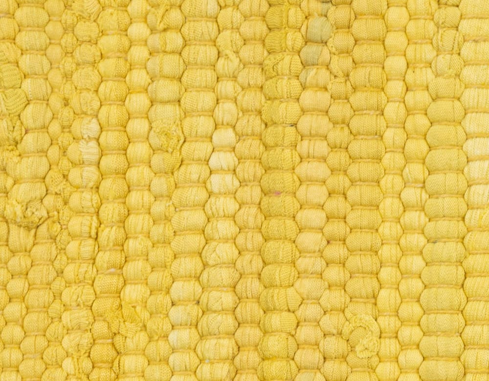 Tapis réversible en coton - tissé à la main - Jaune 40x60 — vue 4
