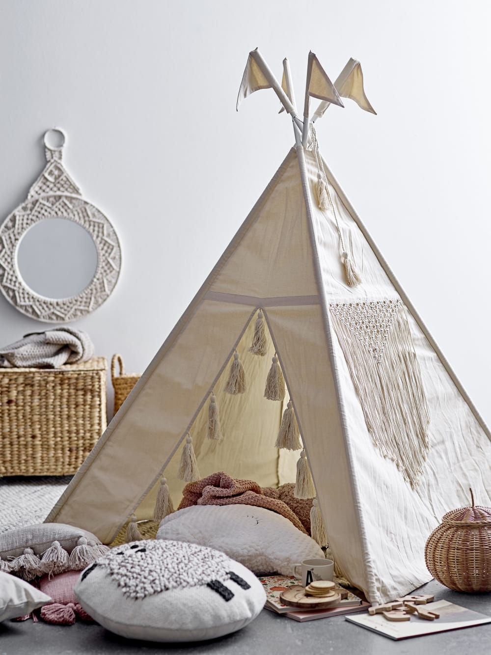 Tipi enfant en métal et tissu naturel - Maisons du Monde