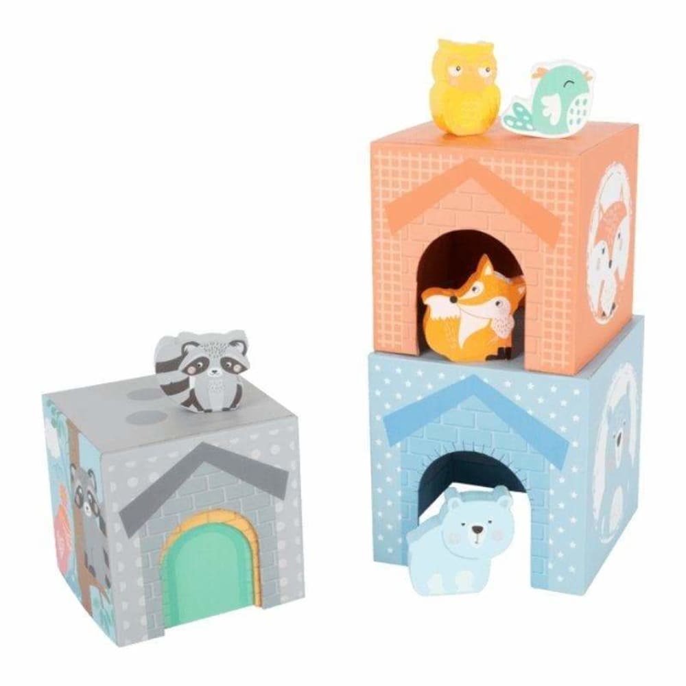 Smallfoot Cube à empiler multicolore Beige Bois - 15x30x15cm