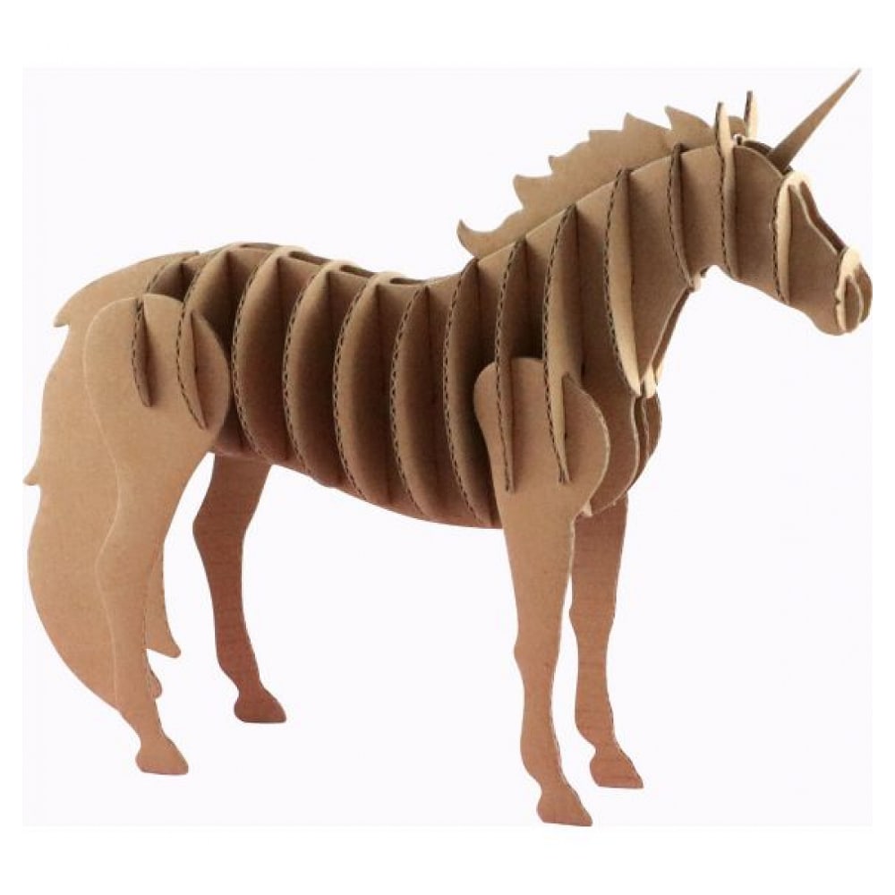 Graine Créative Maquette de licorne en carton 21,5 x 17 x 4 cm style contemporain Marron Carton - 16x1x18cm
