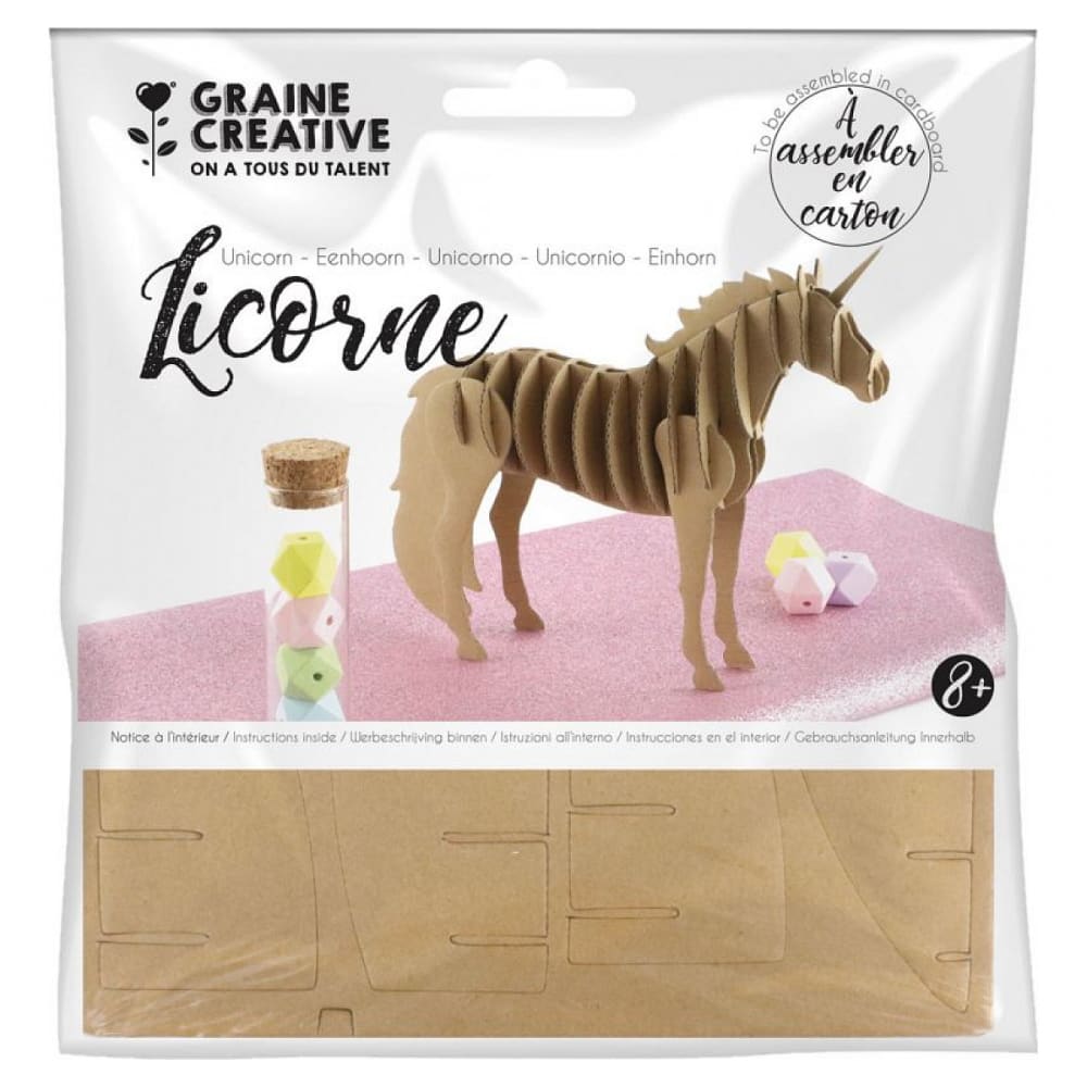 Maquette de licorne en carton 21,5 x 17 x 4 cm - Maisons du Monde