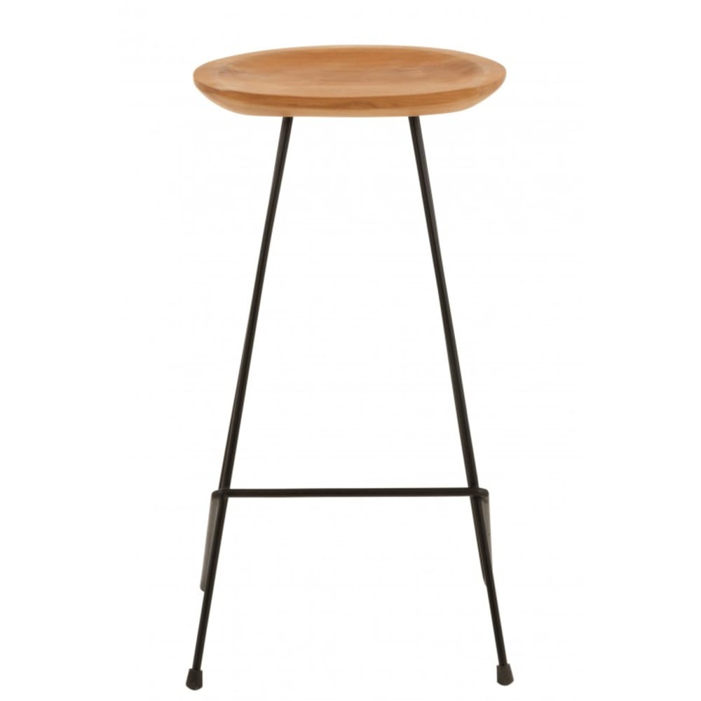 Chaise de bar bois et métal naturel H77cm - Maisons du Monde