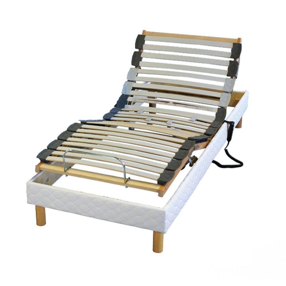 Sommier électrique et matelas 100% latex 3 zones 90x190