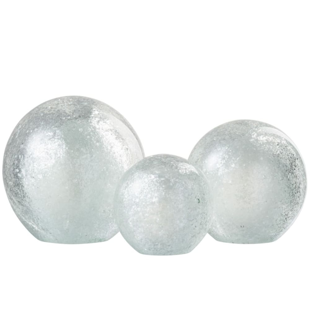 Pisapapeles copos cristal plata/transparente alt. 12 cm