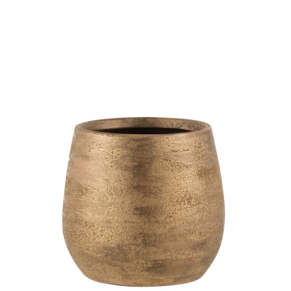 Cache-pot rugueux céramique or