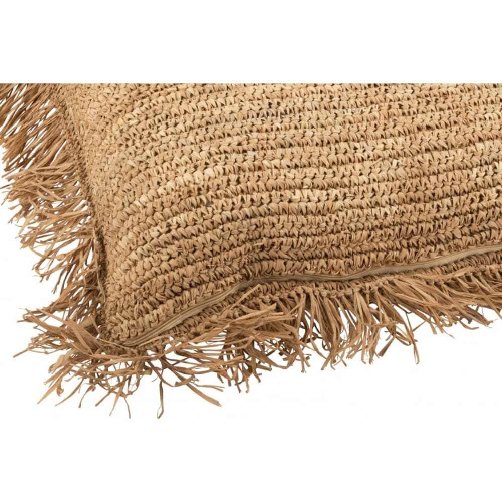 Coussin carré raphia naturel 88x88cm - Maisons du Monde