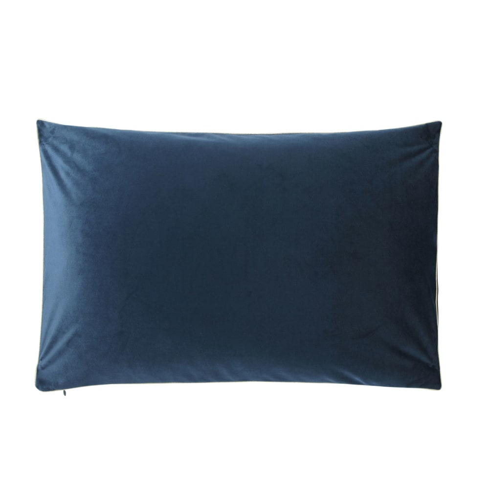 ESSIX Housse de coussin unie en coton de la gamme Gatsby, un magnifique velour orné d'un passepoil doré.