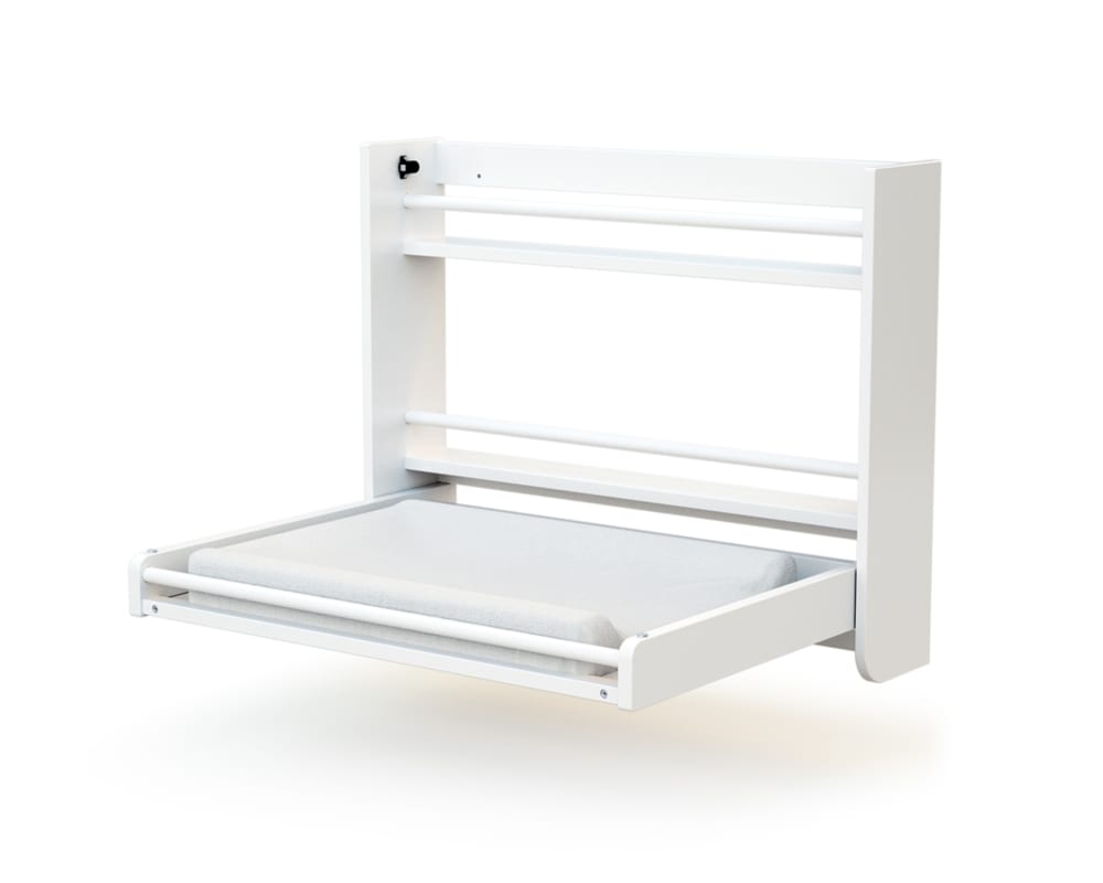 Table à langer murale en bois de hêtre Confort blanc