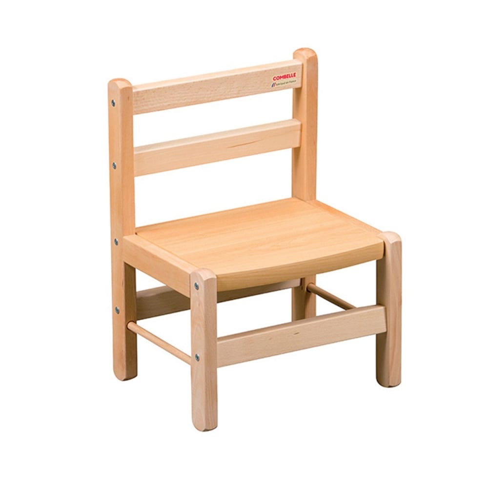Chaise enfant en bois massif vernis naturel (Combelle) - Image 1