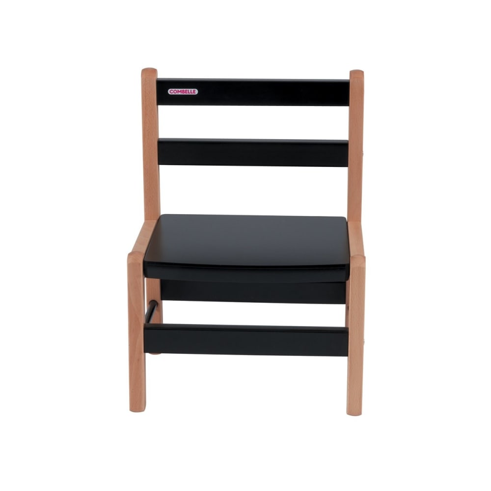Chaise enfant en bois bicolore noir (Combelle) - Image 3