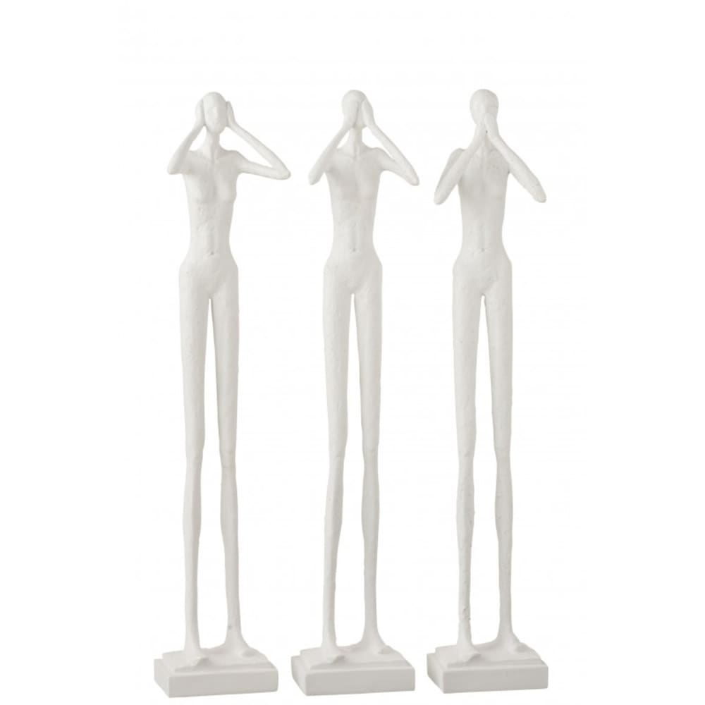 Figurines entendre/voir/se - blanche