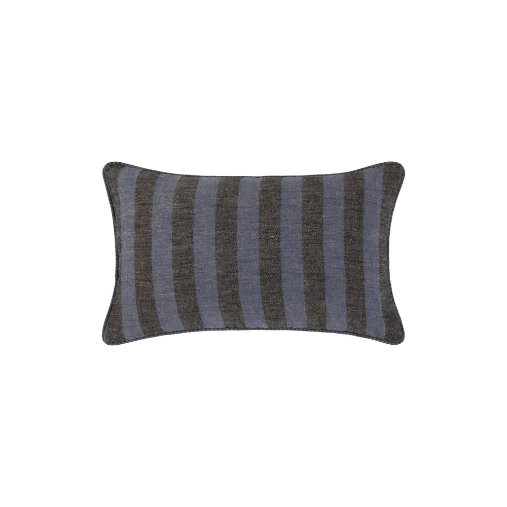 Housse de coussin en coton bleu 28x47 cm