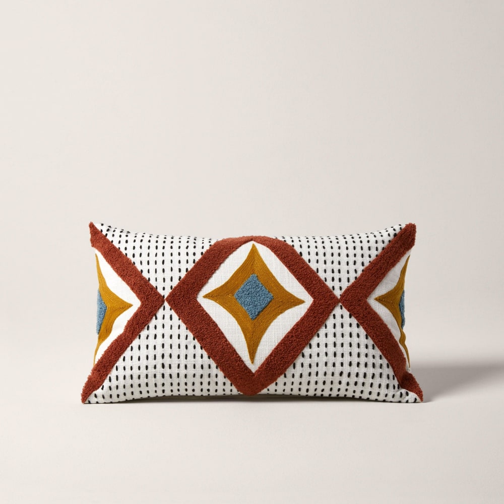 Housse de coussin en coton multicolore 28x47 cm