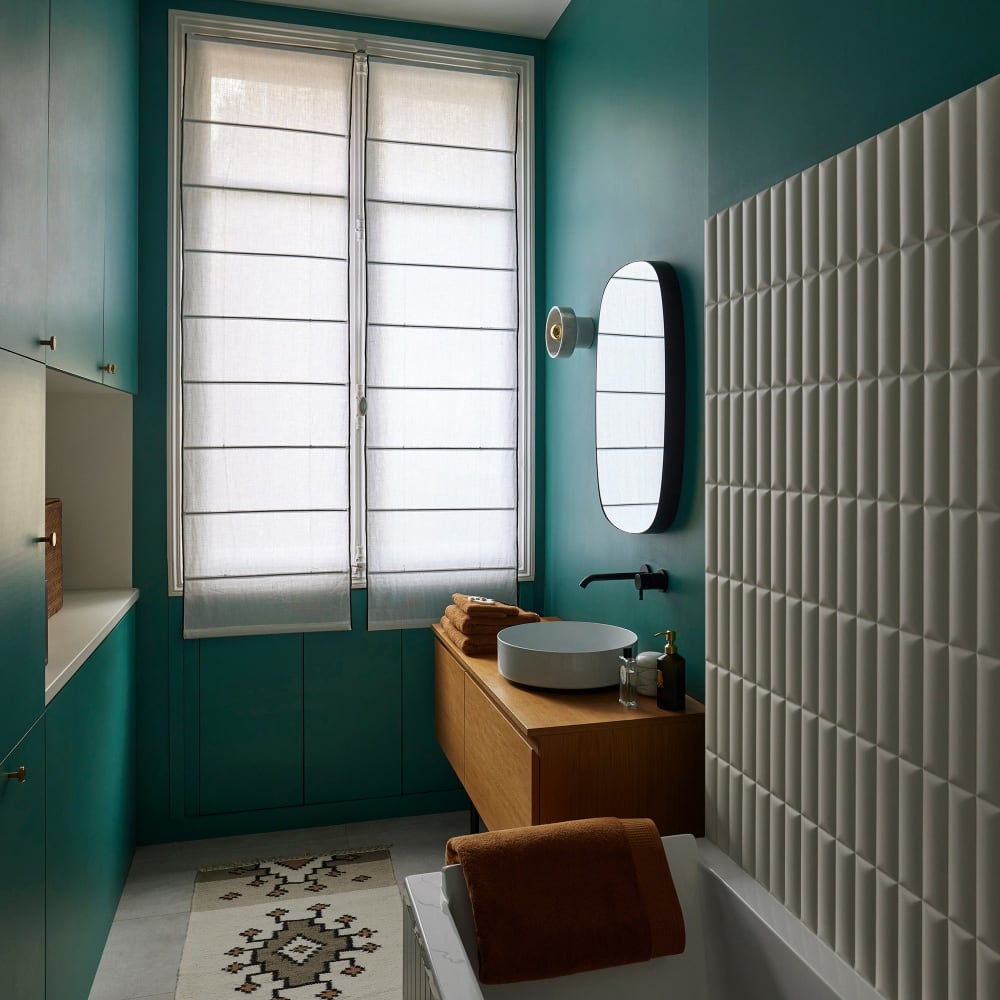 Store bateau en lin blanc 120x220 cm