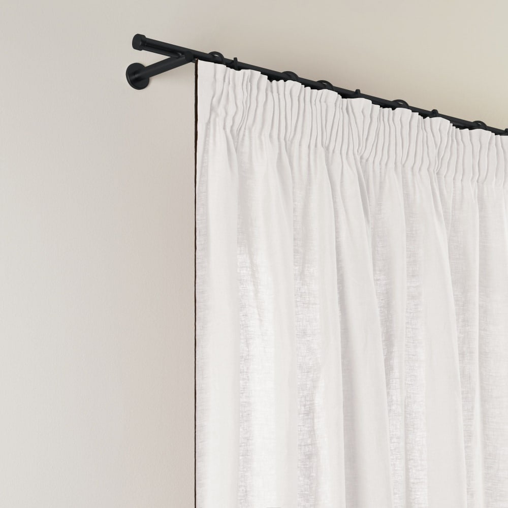 Tenda lino lavato al 100% leggermente sgualcito bianco 350x280 cm