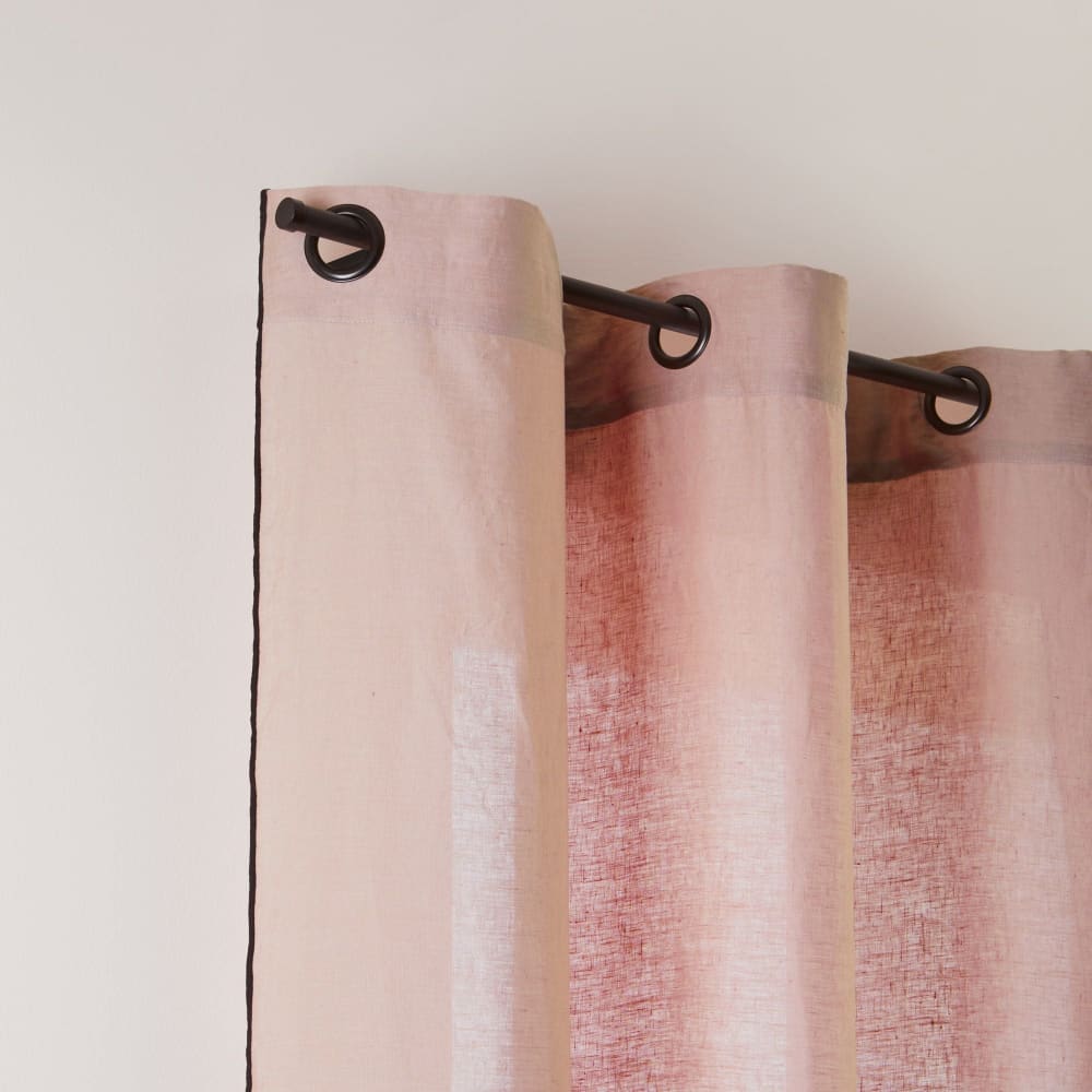 Tenda a occhiello nera Lavati calabrone rosa cipria e nero