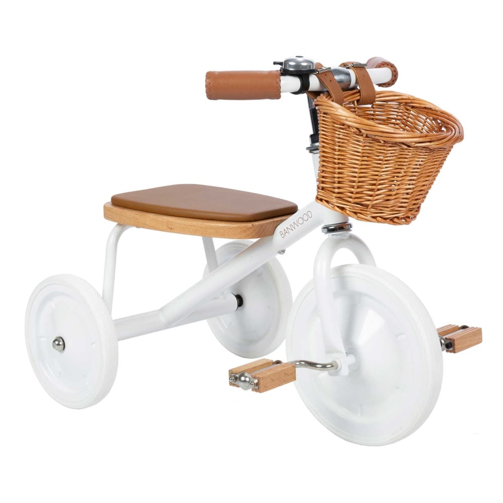 Tricycle vintage en métal blanc (Banwood) - Image 2