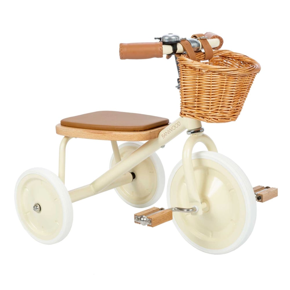 Tricycle vintage en métal crème (Banwood) - Image 3